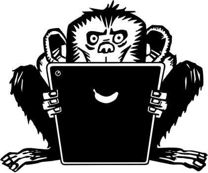 Monkey at a iPad