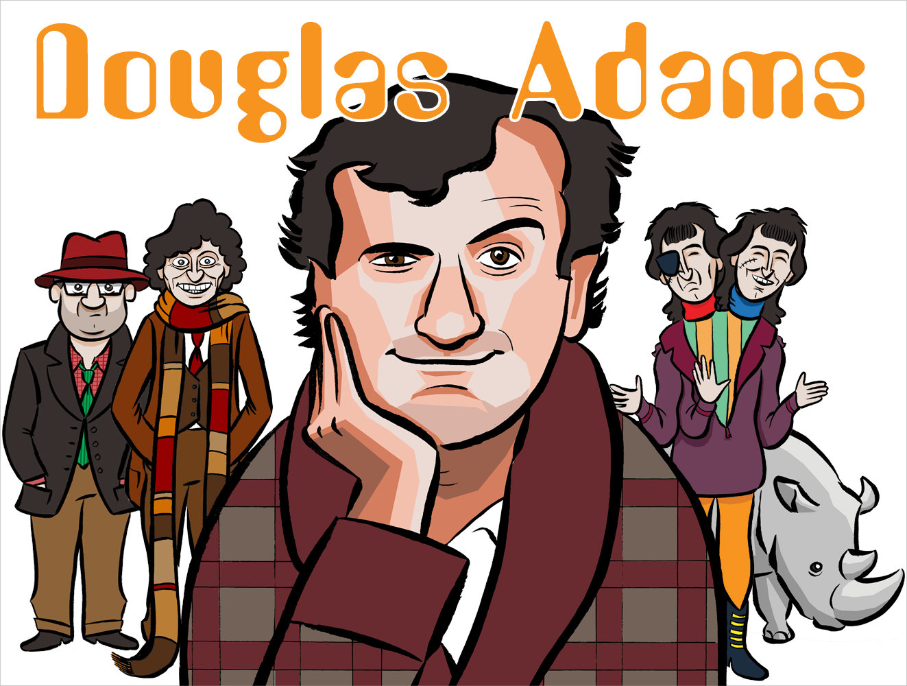 Douglas Adams poster art by Andrew Waugh